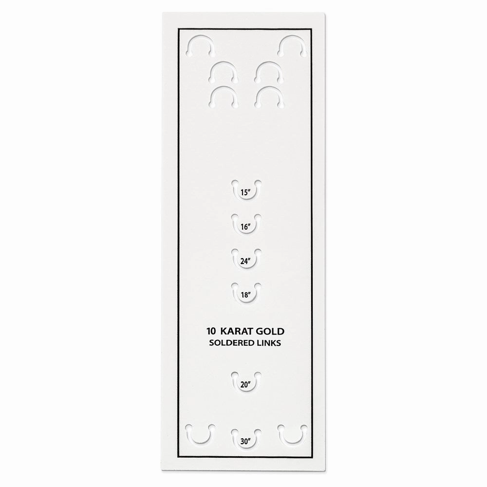 10k 1.35mm Carded Cable Rope Chain | 10K10RY