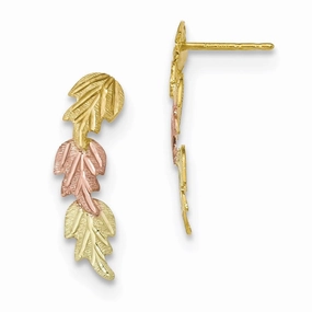 10k Tri-Color Black Hills Gold Post Earrings