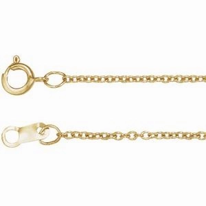10K White 1 mm Cable 16" Chain