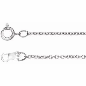 10K White 1 mm Cable 16" Chain