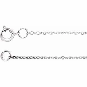 10K White 1 mm Diamond-Cut Cable 16" Chain