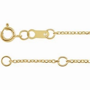 10K White 1 mm Diamond-Cut Cable 16" Chain