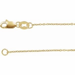 10K White 1 mm Diamond-Cut Cable 16" Chain