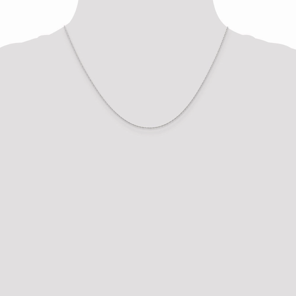 10k White Gold .5 mm Carded Cable Rope Chain | 10K5RW