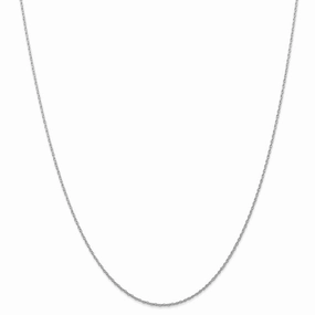 10k White Gold Carded Rhodium-plated 0.70mm Rope Chain | 10K7RW