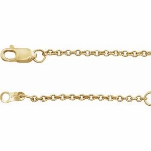 10K Yellow 1.5 mm Cable 16" Chain