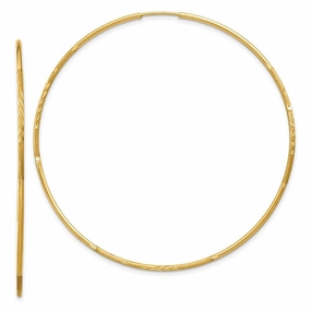 14k 1.25mm Diamond-cut Endless Hoop Earring