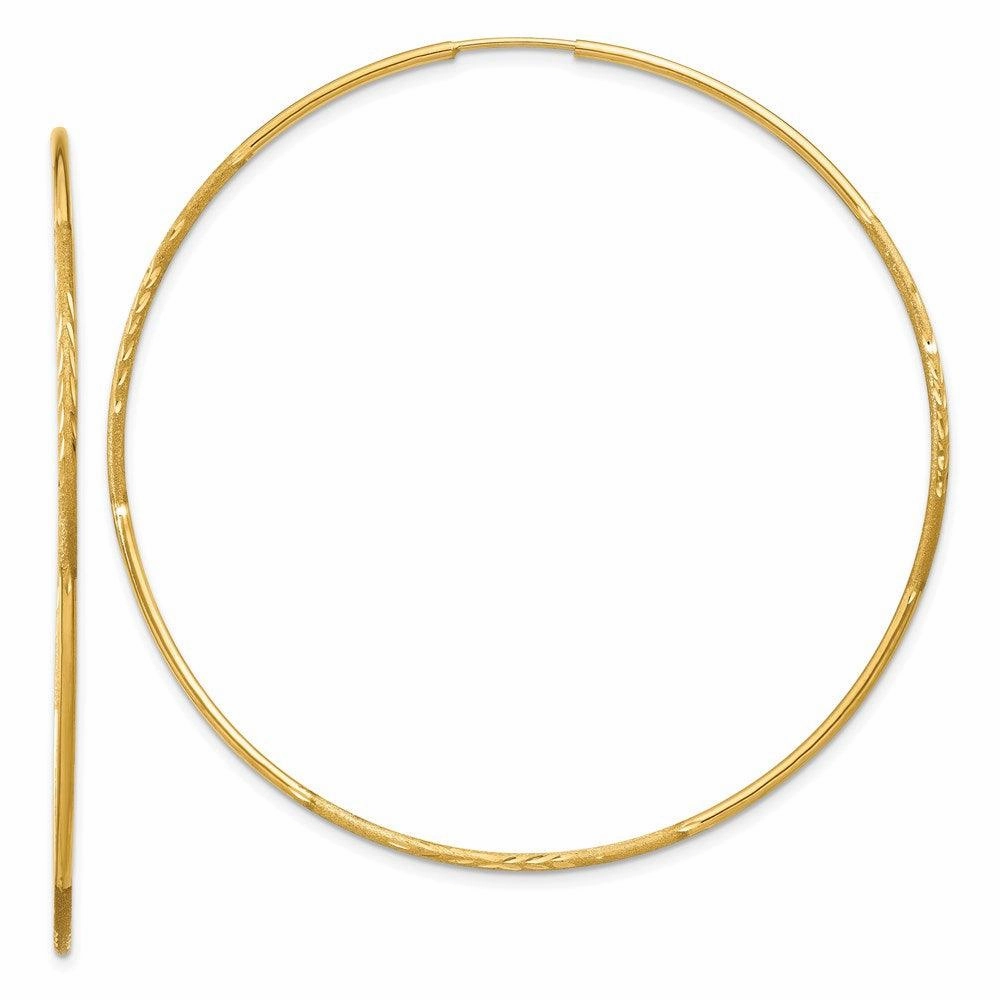 14k 1.25mm Diamond-cut Endless Hoop Earring