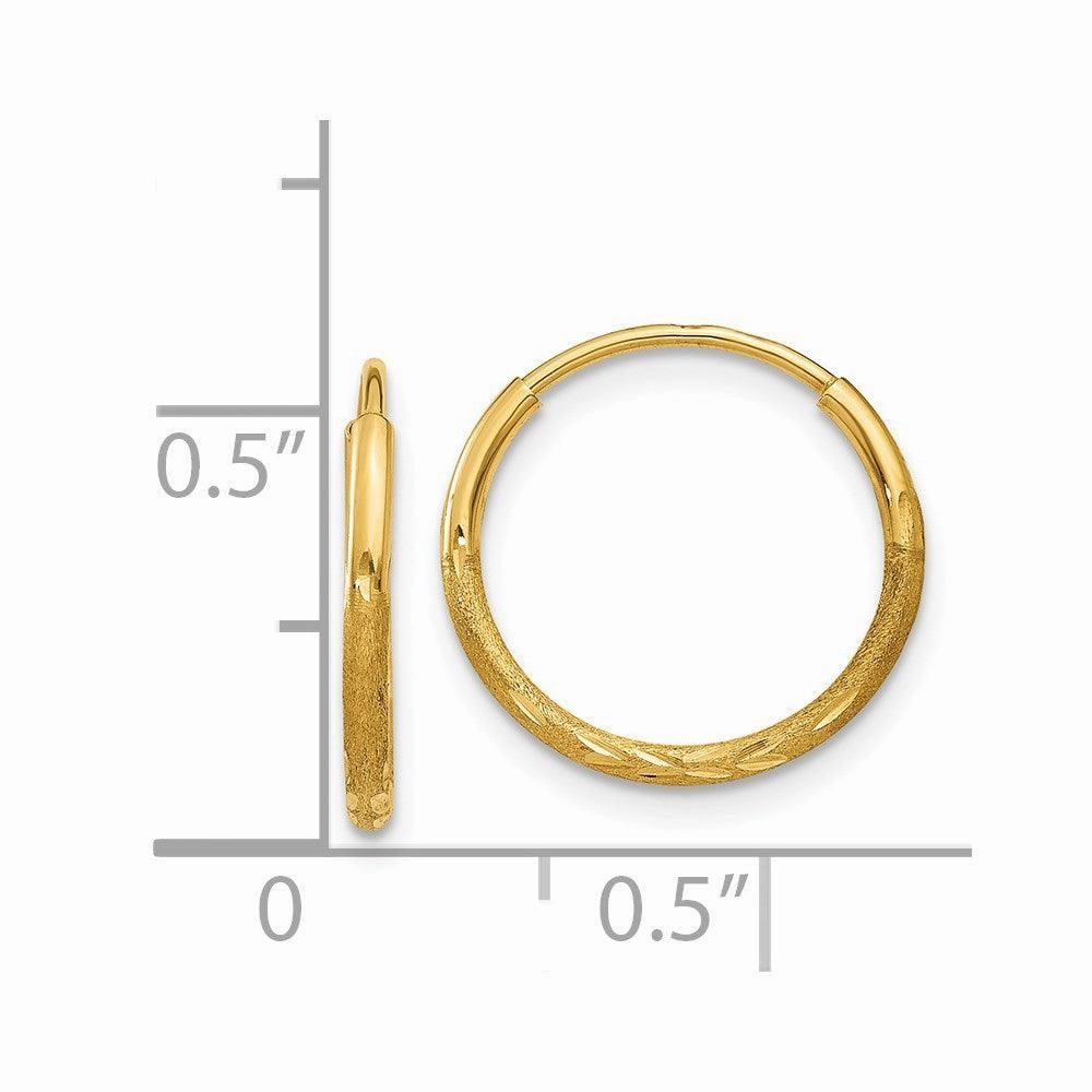 14k 1.25mm Diamond-cut Endless Hoop Earring