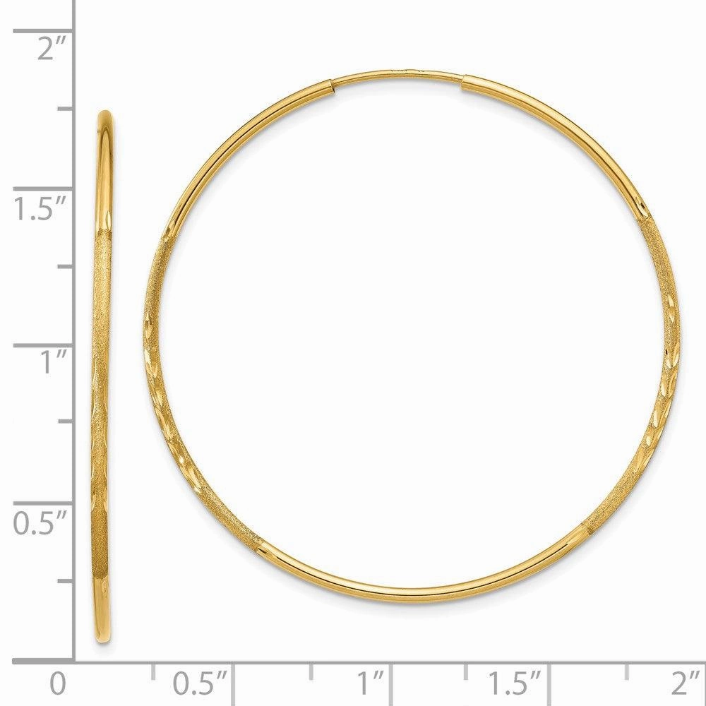 14k 1.25mm Diamond-cut Endless Hoop Earring