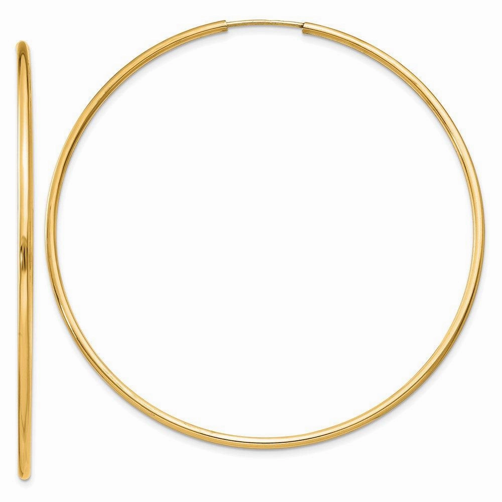 14k 1.5mm Polished Round Endless Hoop Earrings