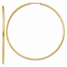 14k 1.5mm Polished Round Endless Hoop Earrings