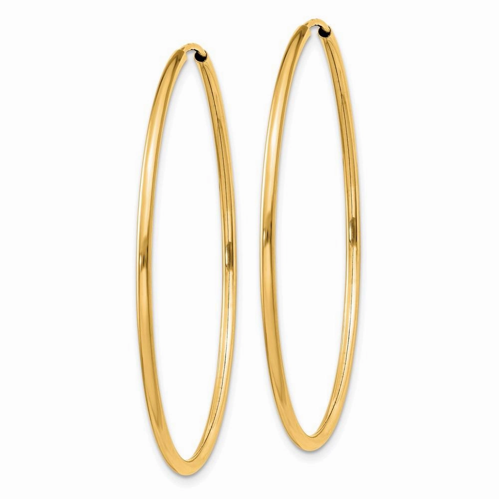 14k 1.5mm Polished Round Endless Hoop Earrings