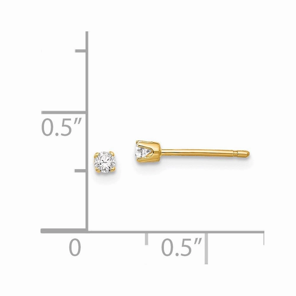 14k 2.25mm CZ stud earrings