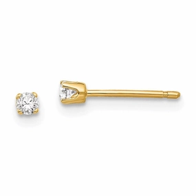 14k 2.25mm CZ stud earrings