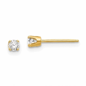 14k 2.75mm CZ stud earrings