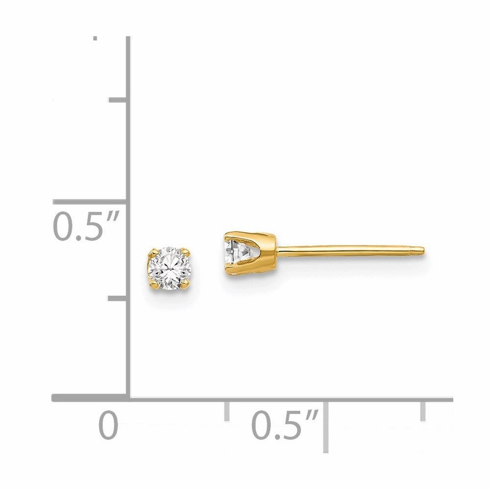 14k 2.75mm CZ stud earrings
