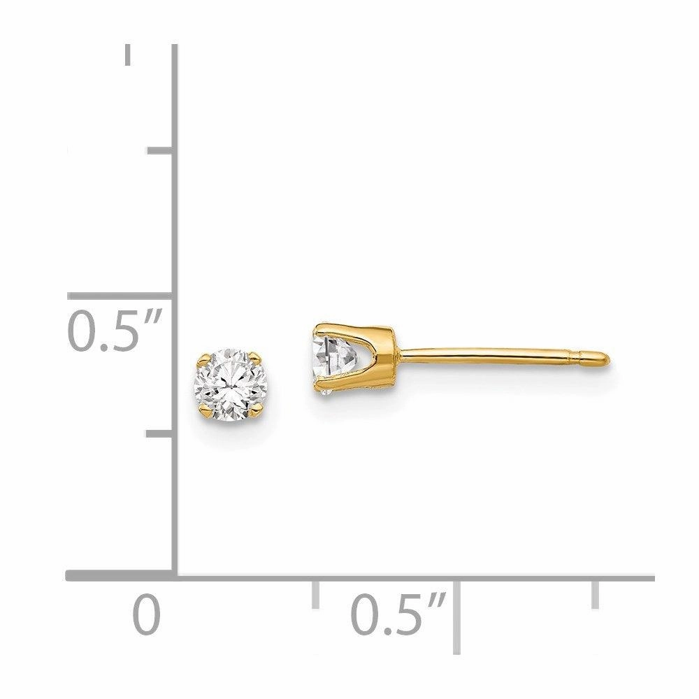 14k 3.25mm Cubic Zirconia stud earring