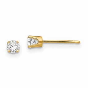 14k 3.25mm Cubic Zirconia stud earring