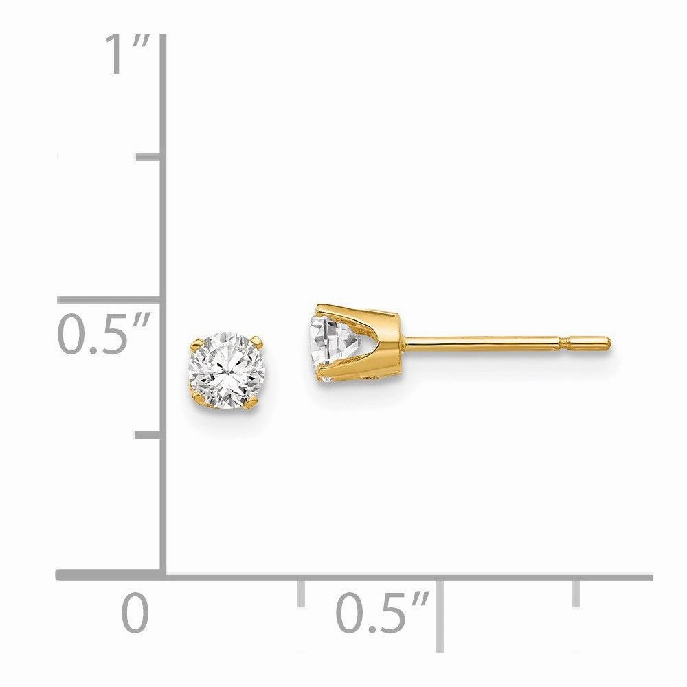 14k 3.5mm CZ stud earrings