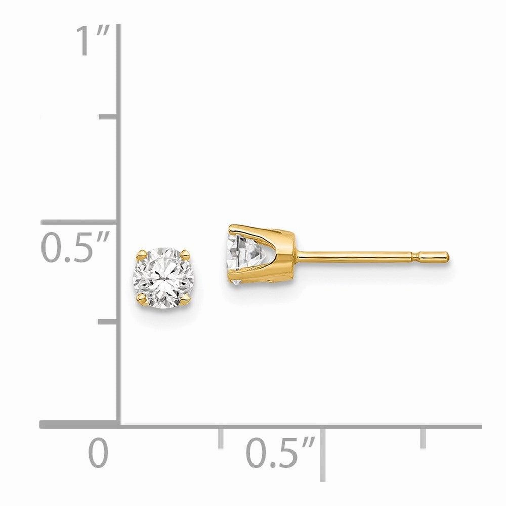 14k 3.75mm CZ stud earrings