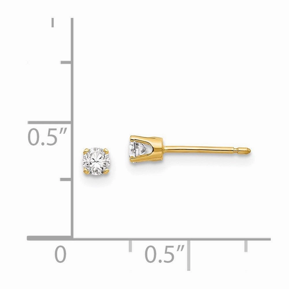 14k 3mm CZ stud earrings
