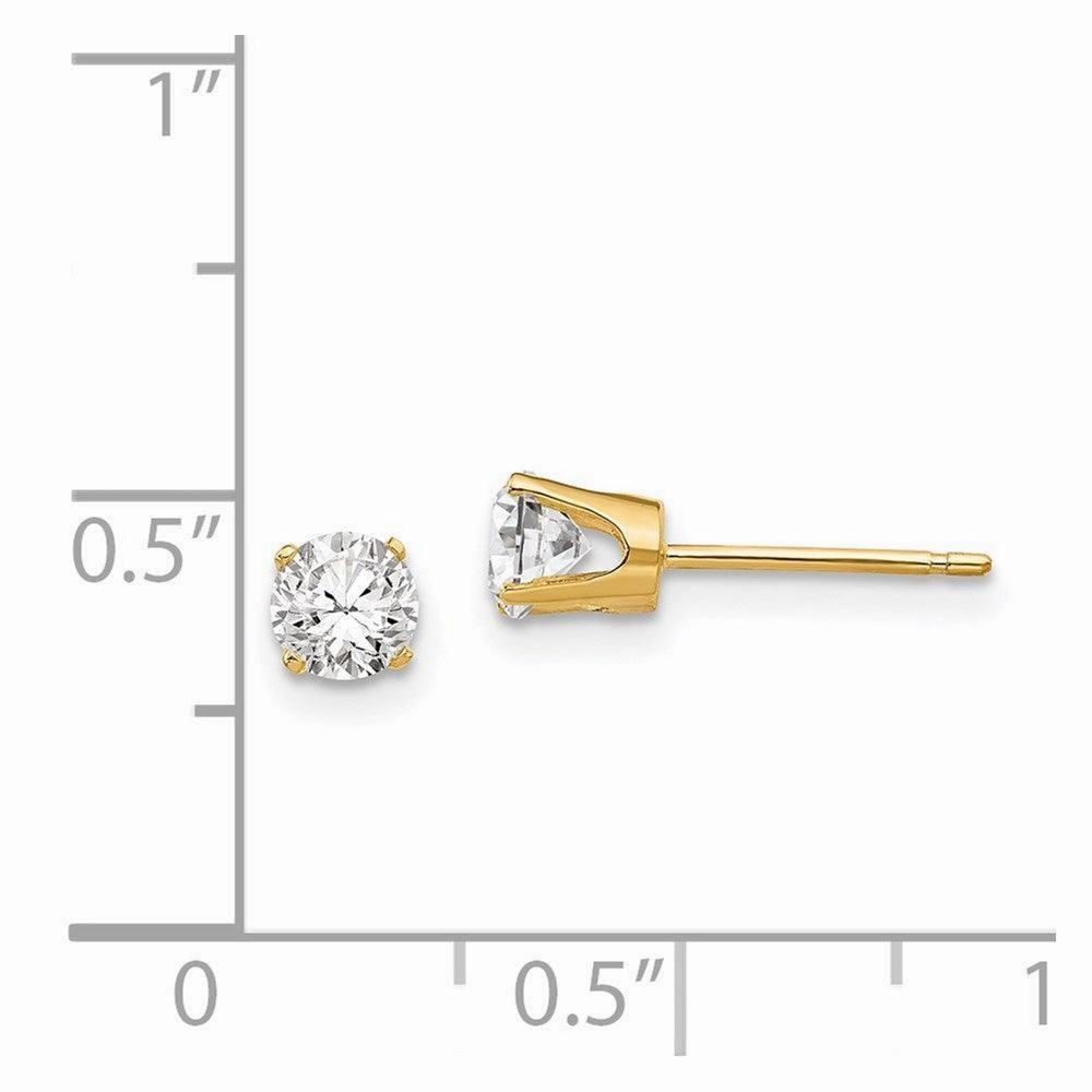 14k 4.25mm CZ stud earrings