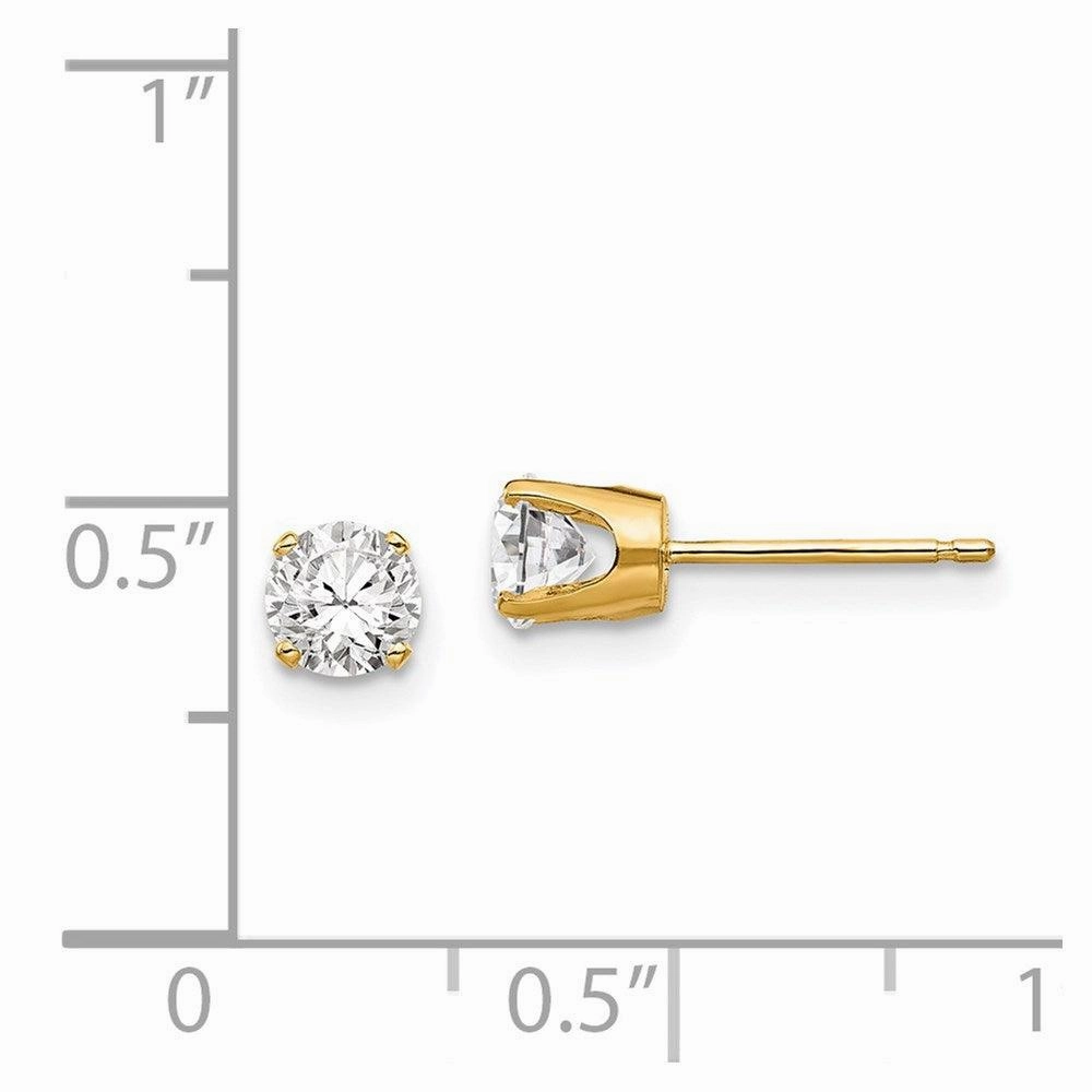 14k 4.5mm CZ stud earrings