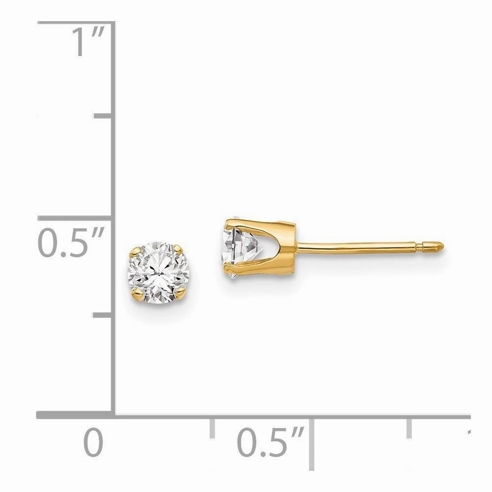 14k 4mm CZ stud earrings