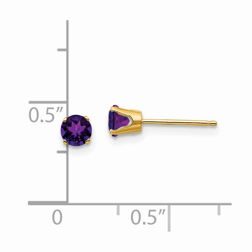 14k 4mm February/Amethyst Post Earrings