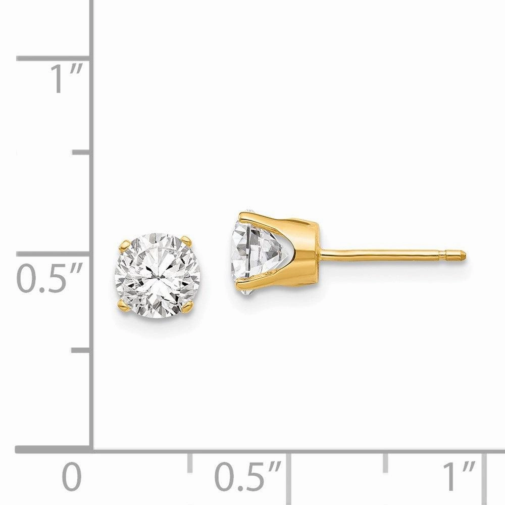 14k 5.5mm CZ stud earrings