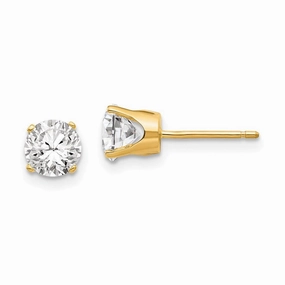 14k 5.5mm CZ stud earrings