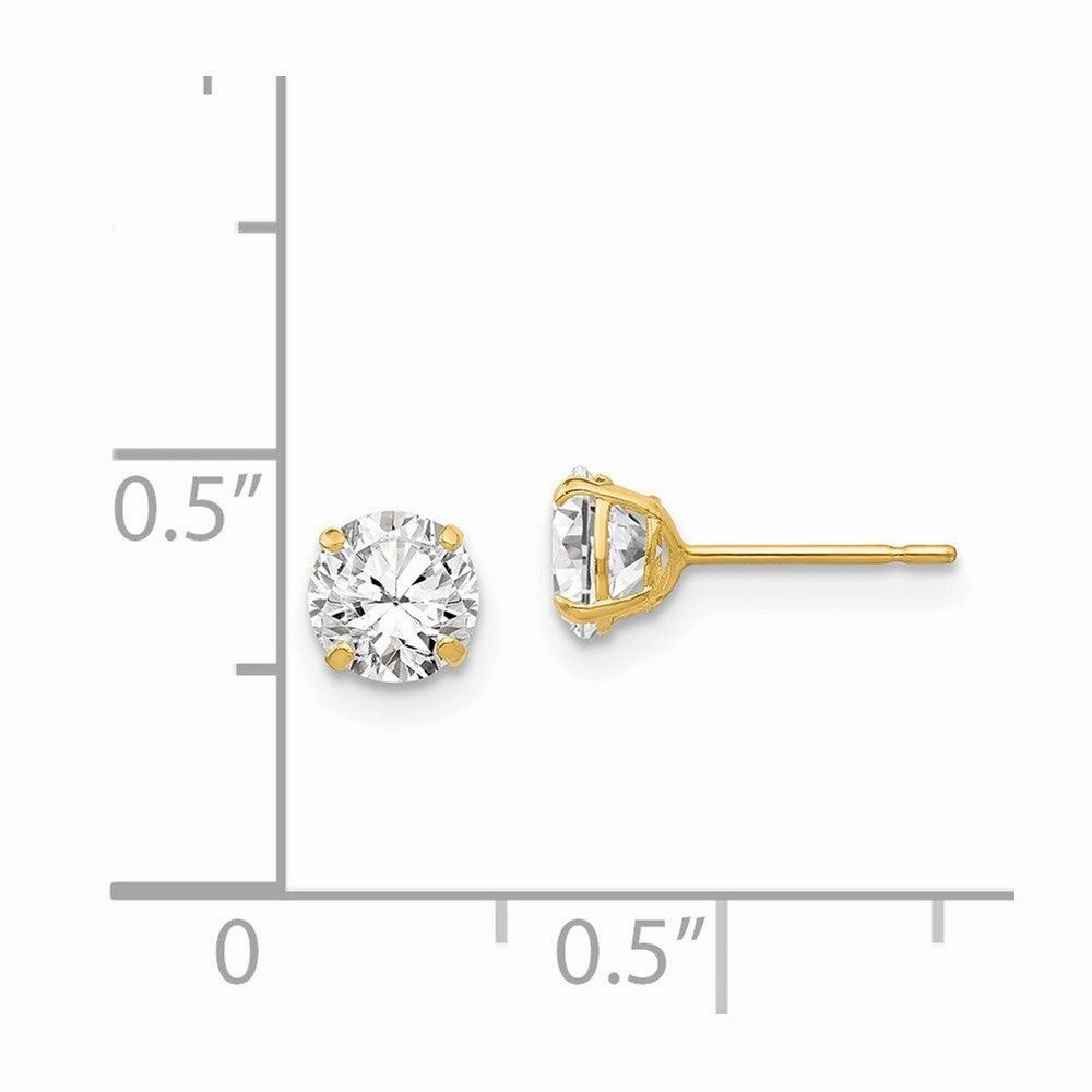14k 5mm Round CZ Post Earrings