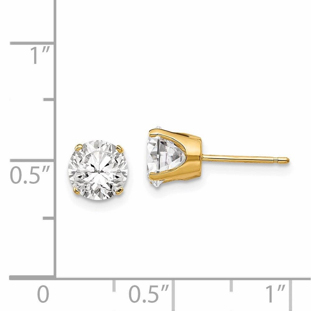 14k 6.5mm CZ stud earrings