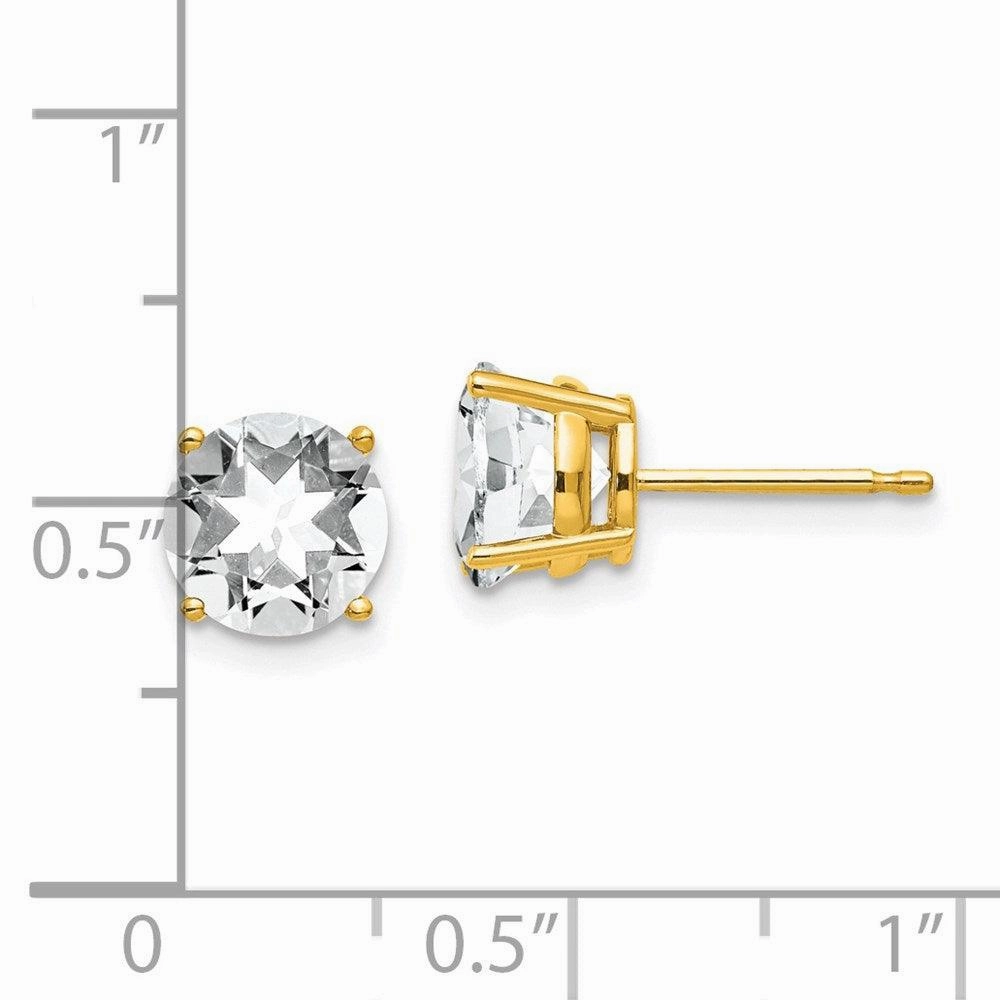 14k 7mm Cubic Zirconia Earrings