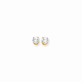 14k 7mm Cubic Zirconia Earrings