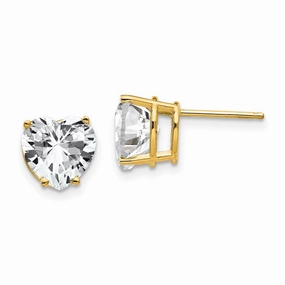 14k 8mm Heart Cubic Zirconia earring