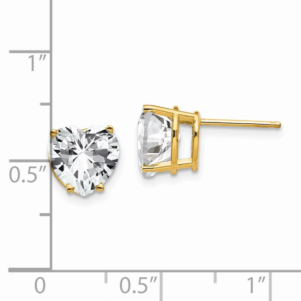 14k 8mm Heart Cubic Zirconia earring