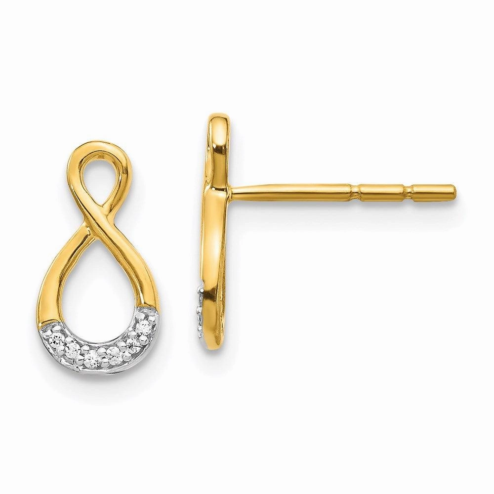 14k & Rhodium Diamond Post Earrings