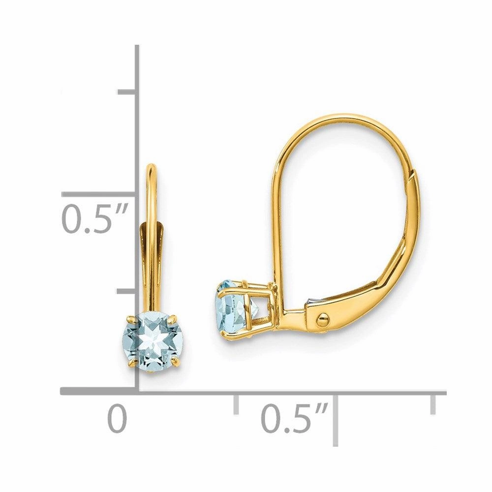 14k Aquamarine Earrings - March