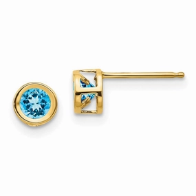 14k Blue topaz Earrings - December