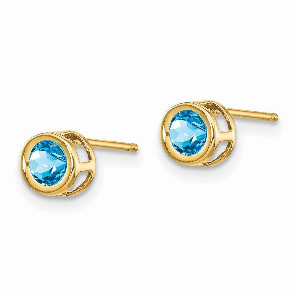 14k Blue topaz Earrings - December