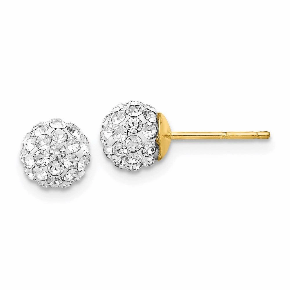 14k Crystal 6mm Post Earrings
