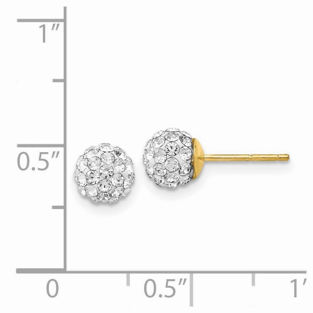 14k Crystal 6mm Post Earrings
