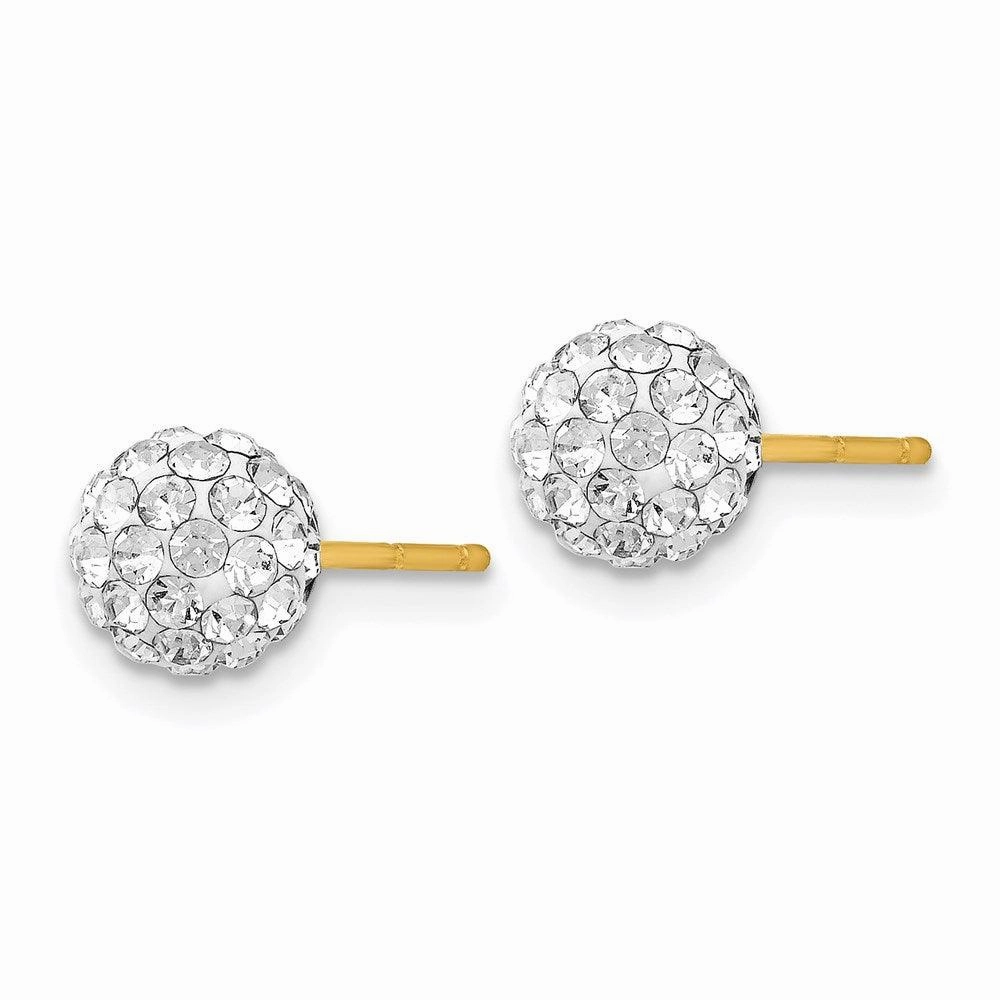 14k Crystal 6mm Post Earrings