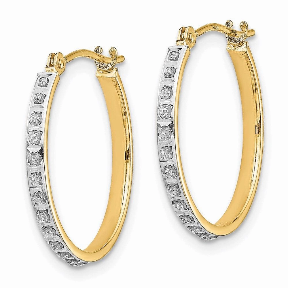 14k Diamond Fascination Round Hinged Hoop Earrings