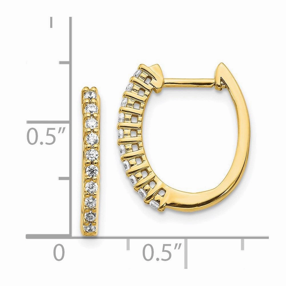 14k Diamond Hinged Hoop Earrings