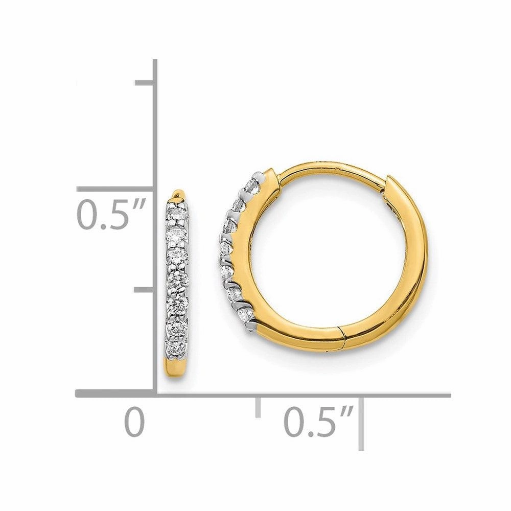 14K Diamond Hinged Hoop Earrings