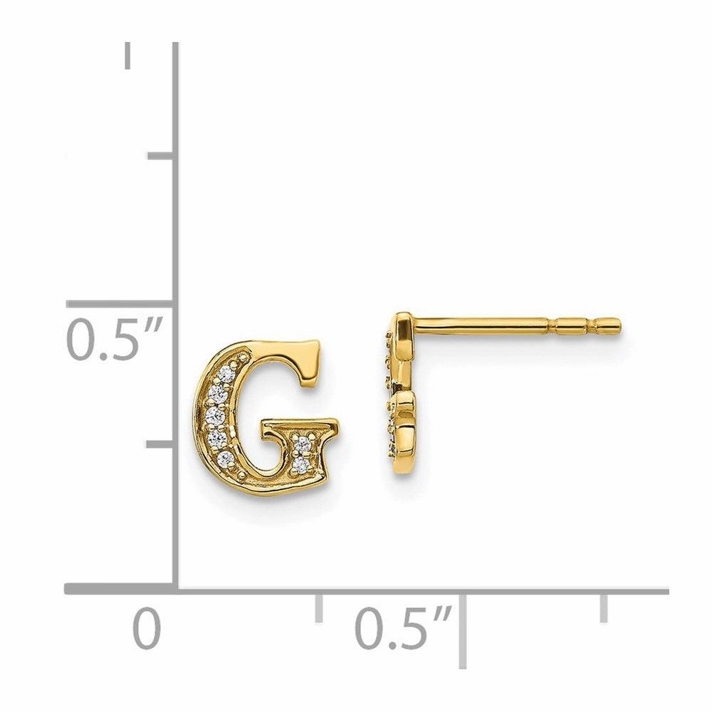 14k Diamond Initial G Earrings