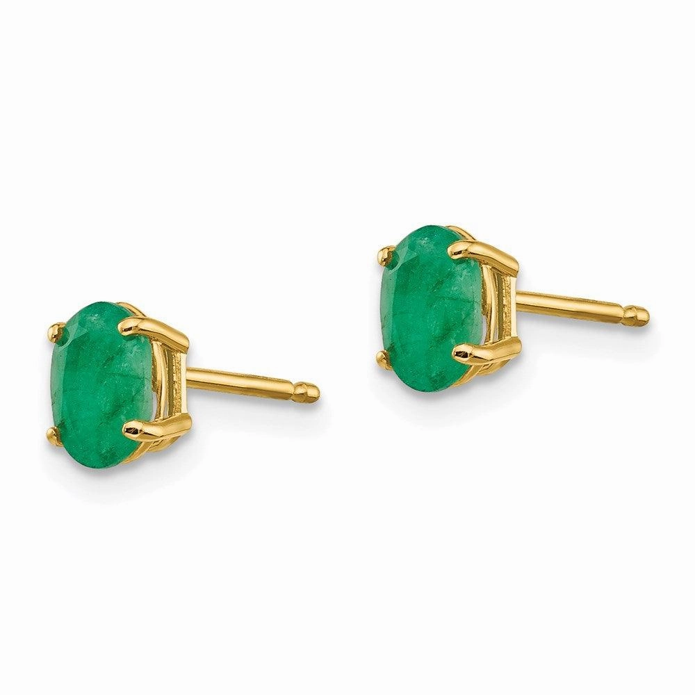 14k Emerald Earrings - May